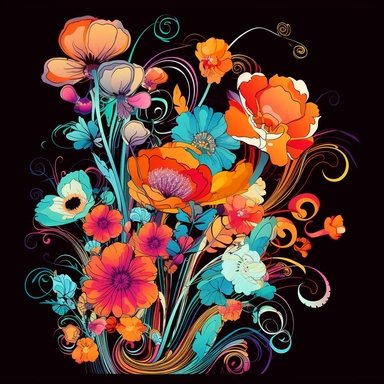 abstract flowers clip art