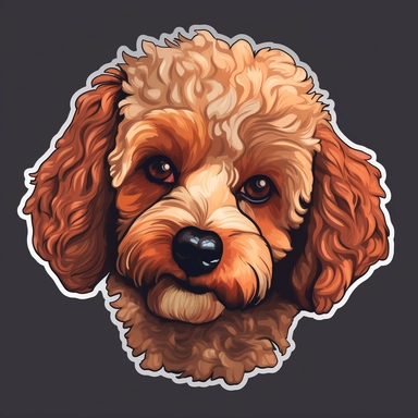 free download aibo sticker Poodle dog sticker free vector psd and clipart, face to camera, in the style of james bullough, strong facial expression, video glitches, 32k uhd, toby fox, manga-influenced
