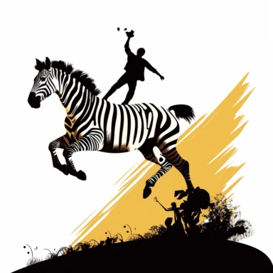 Horse kicks zebra clipart