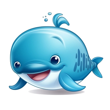 clipart with white background, a cute baby blue whale, clearly defined separate image, high quality--ar3:4-no mockups, watermarks, numbers, writing, letters--q2--v5.1--s1000