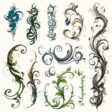 calligraphy ornaments, frames, banners and decorations, clipart sheet