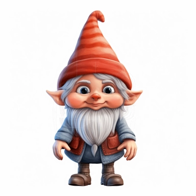 female gnome clipart, white background
