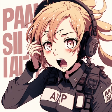clipart,police call, panic,fear,anime