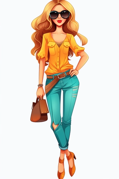 cool handbags clipart with feet cartoon, wearing sunglasses, with no background