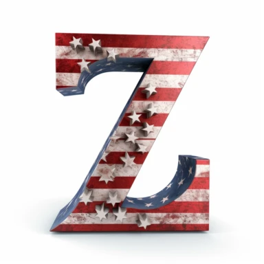 letter Z, 4th July, American holiday, clipart, white background
