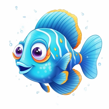 clipart, cartoon, element, white background, fish