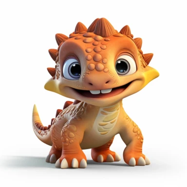 clipart, cartoon Protoceratops, in the style of imax, playful and lighthearted compositions, childlike innocence and charm, uhd image, realistic and hyper-detailed renderings, movie still, utilizes, white background