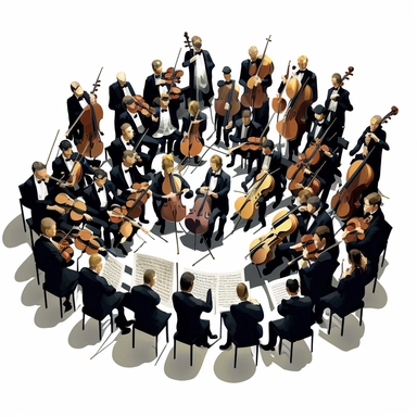 orchestra, clipart, white background