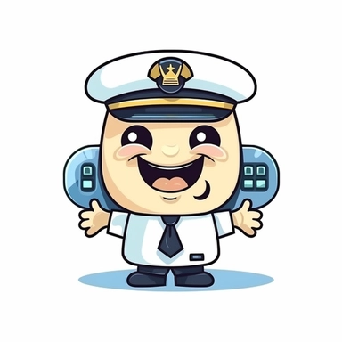 happy cute Airport Controller face, cartoon, clipart, mascot, isolated on white background