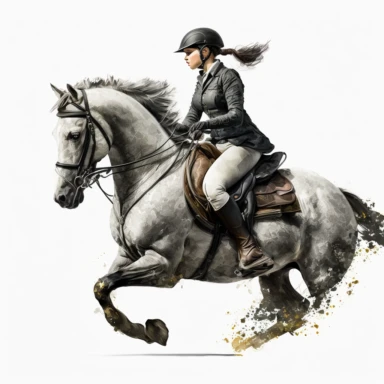 horse rider, clipart, realistic, very detailed, high resolution, white background