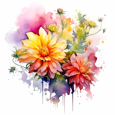 Let your imagination run wild by combining different flower species to create fantastical hybrid blooms. Merge the characteristics of multiple flowers into one unique and stunning watercolor clipart composition.