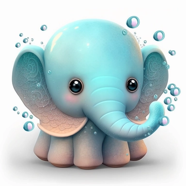 clipart style cute dumbo octopus