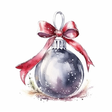 watercolor style, elegant christmas, clipart, isolated on white background, 4K