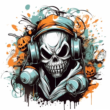 Graffiti, vintage, haloween, clipart, white background