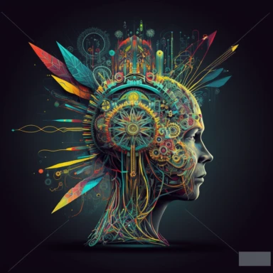 schematic drawings of futuristic concept mind opening to higher consciousness , detailed, colorful, vector, sharp focus, super detailed, illustration, 16:9, v4, q2, 16k, High quality, clipart style