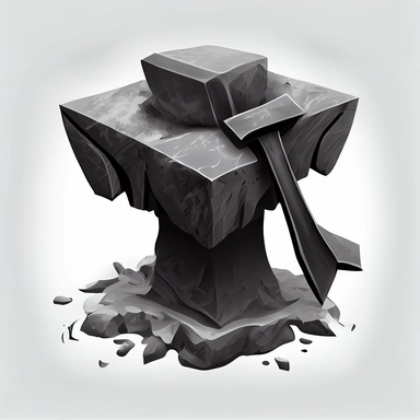 extremely detailed anvil, clipart, white background