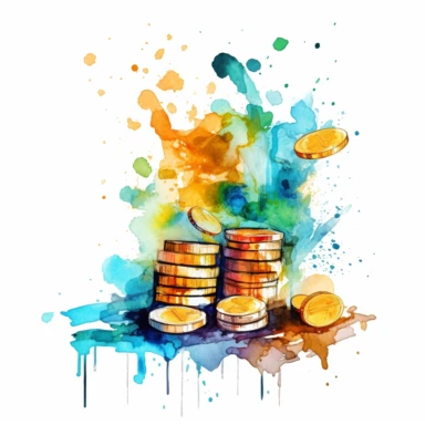 making money online watercolor clipart