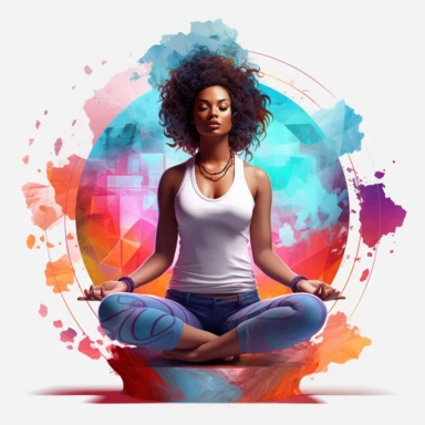 3D Empowering Women, Embracing Wellness: International Yoga Day! illustartion Clipart, Colorful, Retro, highly detailed, white background 8k