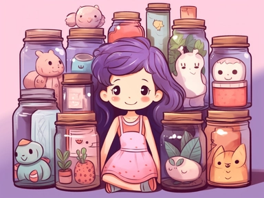 craft jar clipart clipart png – creative free vector image, in the style of saturated palette, cluttered, margaret keane, light purple, juxtaposition of objects, technology-based art, neo-pop iconography