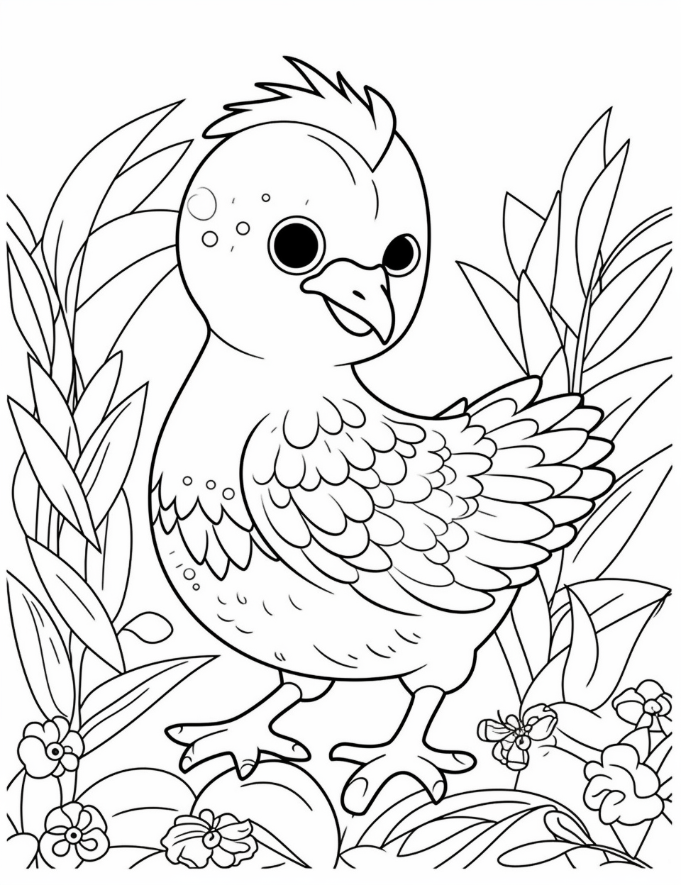 chicken clipart black and white