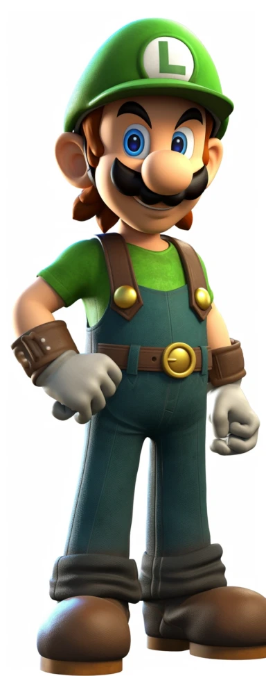 luigi pimps free clipart, in the style of unreal engine 5, depictions of labor, close up, ultra hd, leather/hide, movie still, full body