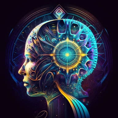 schematic drawings of futuristic concept mind opening to higher consciousness , detailed, colorful, vector, sharp focus, super detailed, illustration, 16:9, v4, q2, 16k, High quality, clipart style