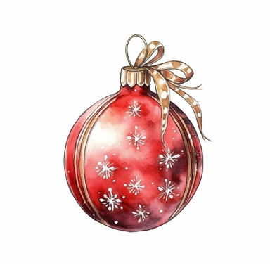 watercolor style, elegant christmas, clipart, isolated on white background, 4K