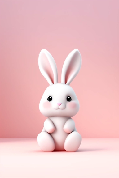 ed small bunny clipart, in the style of unreal engine 5, vray tracing, subtle pastel tones, rollei prego 90, white and pink, dutch and flemish