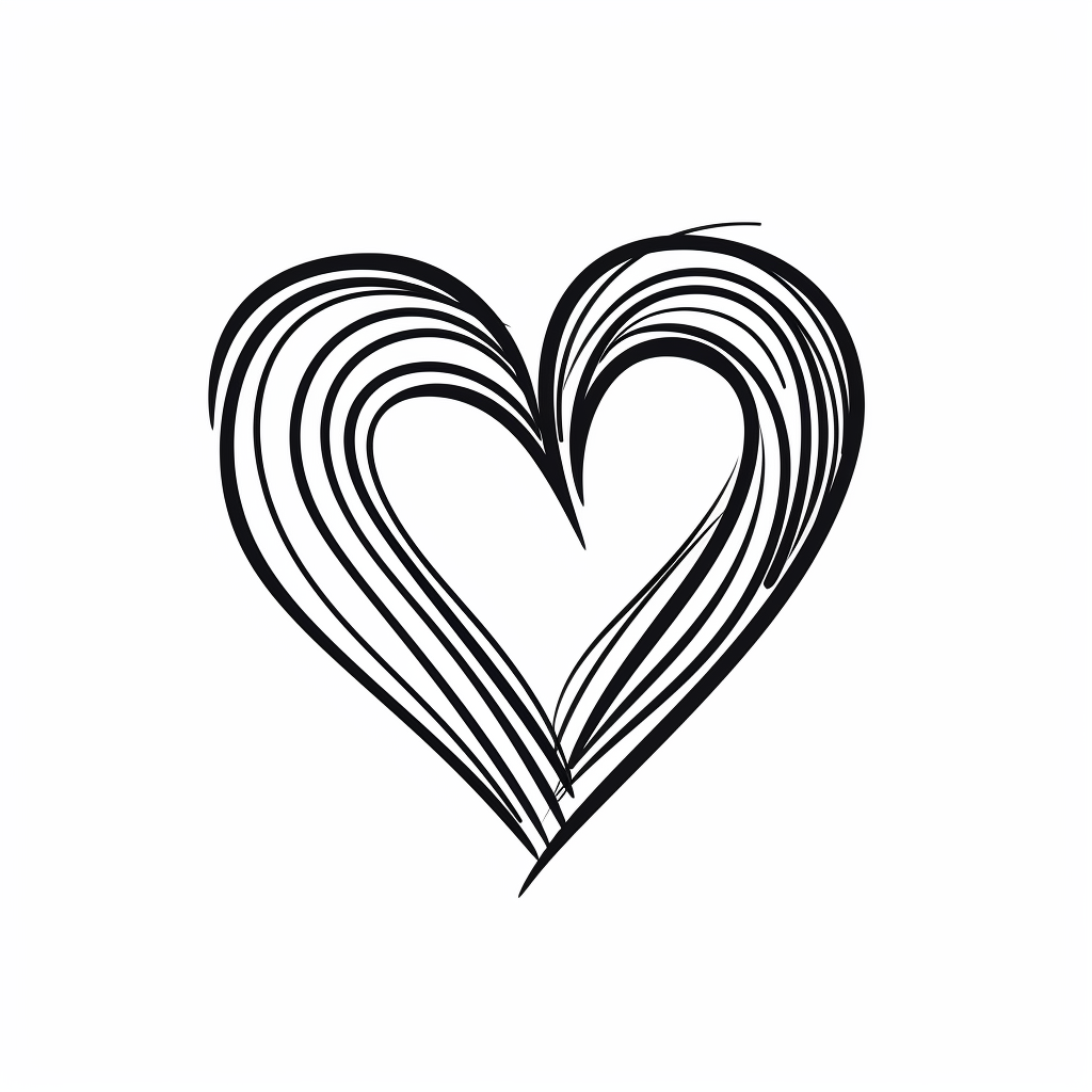 heart black and white clipart