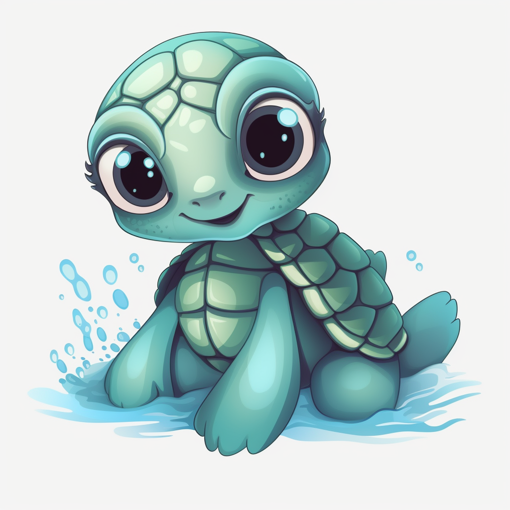 cartoon, super cute, baby sea turtles clipart transparent background ...