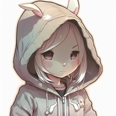 rabbit with hoody, Watercolor Clipart,comic, strybk, full Illustration, 4k, sharp focus, watercolor, smooth soft skin, symmetrical, soft lighting, detailed face, concept art, muted colors, watercolor style, strybk, children's style fairy tales, chibi kawaii, . Octane rendering, 3d. Perfect face, detailed face, delicate face, perfect sharp lips, detailed eyes. Craig Davison, Aubrey Beardsley, Conrad Roset, Aikut Aidogdu, Agnes Cecil, watercolor style