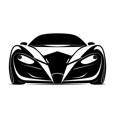 modern car clip art, black and white, very simple, logo design, clip art, modern car