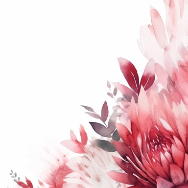 watercolor rectangular floral border Dusty pink - red, white - Clipart, minimal, white background, minimal, big empty space in centre