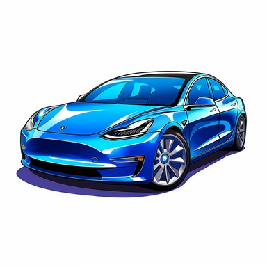 free vector blue tesla 3, blue tesla car, blue tesla model 3, vector free, vector png, car clipart, in the style of quirky manga art, automatic drawing, 2d game art, cliff chiang, andy singer, flickr, hand-drawn animation, digital art techniques, white background