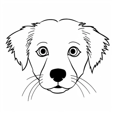 Simple monochrome outline of a front facing Nova Scotia Duck Tolling Retriever puppy head peeking with front paws, cute, clipart, flat 2d vector, minimalist, black and white, svg cut file, line art drawing