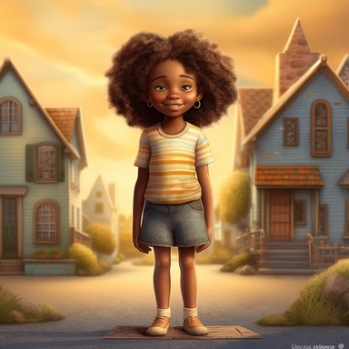 Happy Black Girl Smiling five year old , with parents in sag harbor art,black girlsclipart, Funny black girl , Cheerful african american girl child png, clipart, afro ,Full body with legs , Cottage core , preppy , Highly detailed close-up portrait , standing , Nicoletta Ceccoli, Mark Ryden, lostfish, Earl Nor, global lighting, divine rays, detailed and intricate surroundings, sf, intricate artwork masterpiece, ominous, matte painting movie poster, blue ratio, trending on cgsociety, intricate, ep