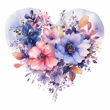 the most beautiful ethereal watercolor heart clip art
