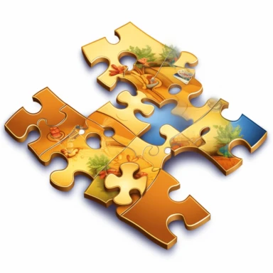 last puzzle piece of the whole family puzzle game, clipart