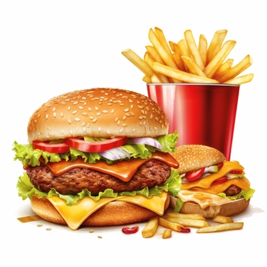 fast food single item clipart,on white background with margins