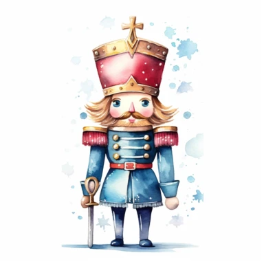 Cute christmas nutcracker watercolor clipart