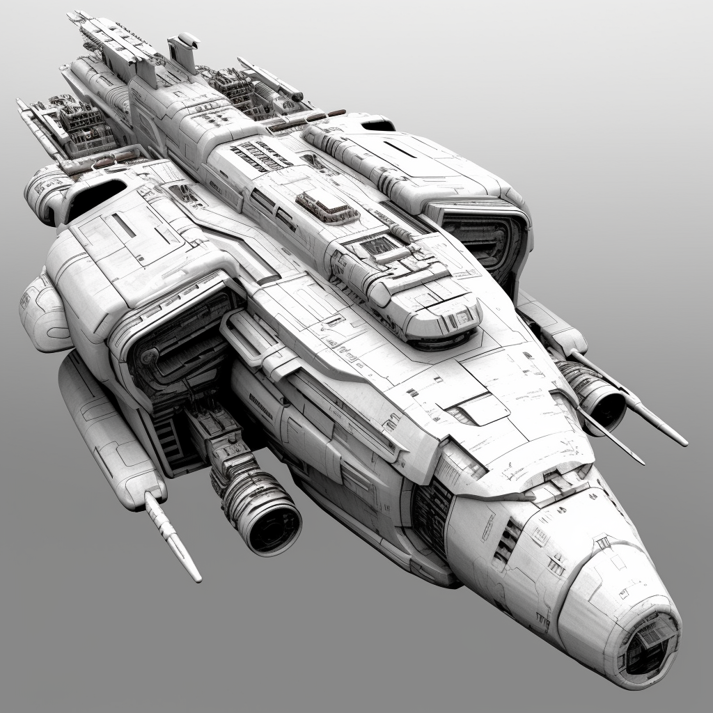 Dreadnaught-class heavy cruiser white baground advanced of the future ...