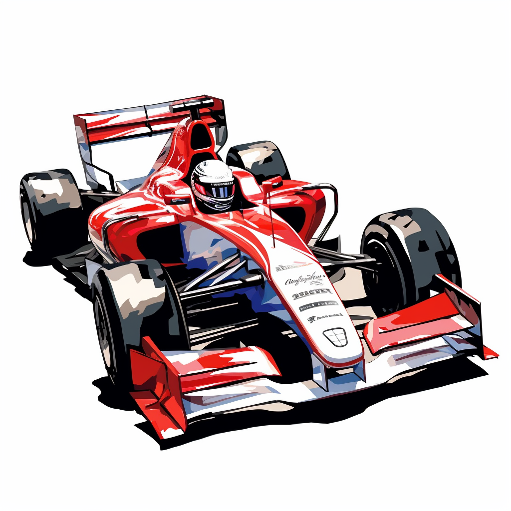 Clipart of the formula one car from Lance Stroll with minimal details ...