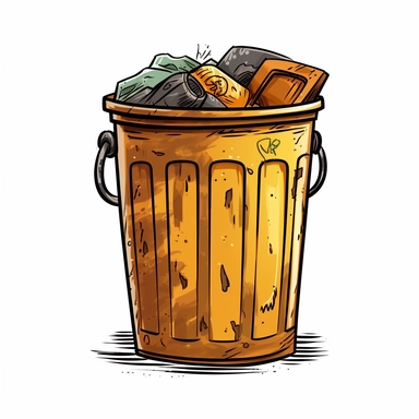 garbage can, cartoon, clipart, stock photography, white background, vector,