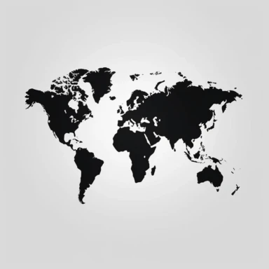 black world map with white background graphic clipart