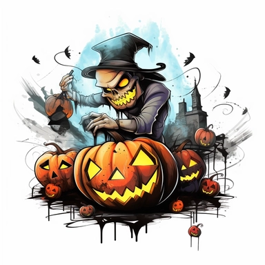 Graffiti, vintage, haloween, clipart, white background