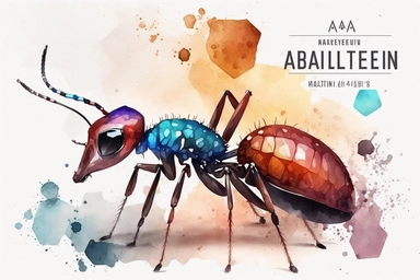 Watercolor clip art ant, HD on white background