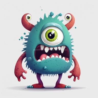 Cartoon Monster Clipart, HD, 8K, With white background,