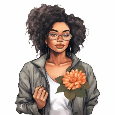 ultra detailed Black Girl Self Love Clipart, solid white background, cozy outfit, beautiful, super cute , super hot, self love, peaceful, heart, watercolor, floral, contour, PHOTOREALISM portrait , by ANIMATION