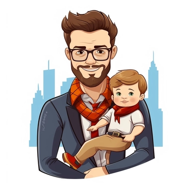 Father Clipart, Dad Clipart, Daddy Clipart, Father's Day Clipart, Father and Baby Clipart, Father Vector, Dad and Baby Boy, Super Dad, Cute