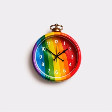 lgbt pride flag minimalist, time travel,travel,clipart,white background,8k